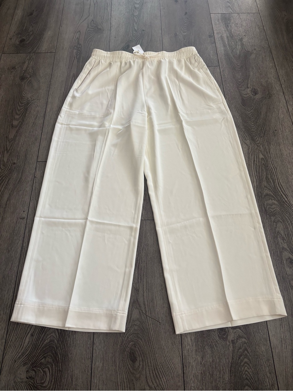 SPANX Cream Wide-Leg Ponte Pull-On Pants